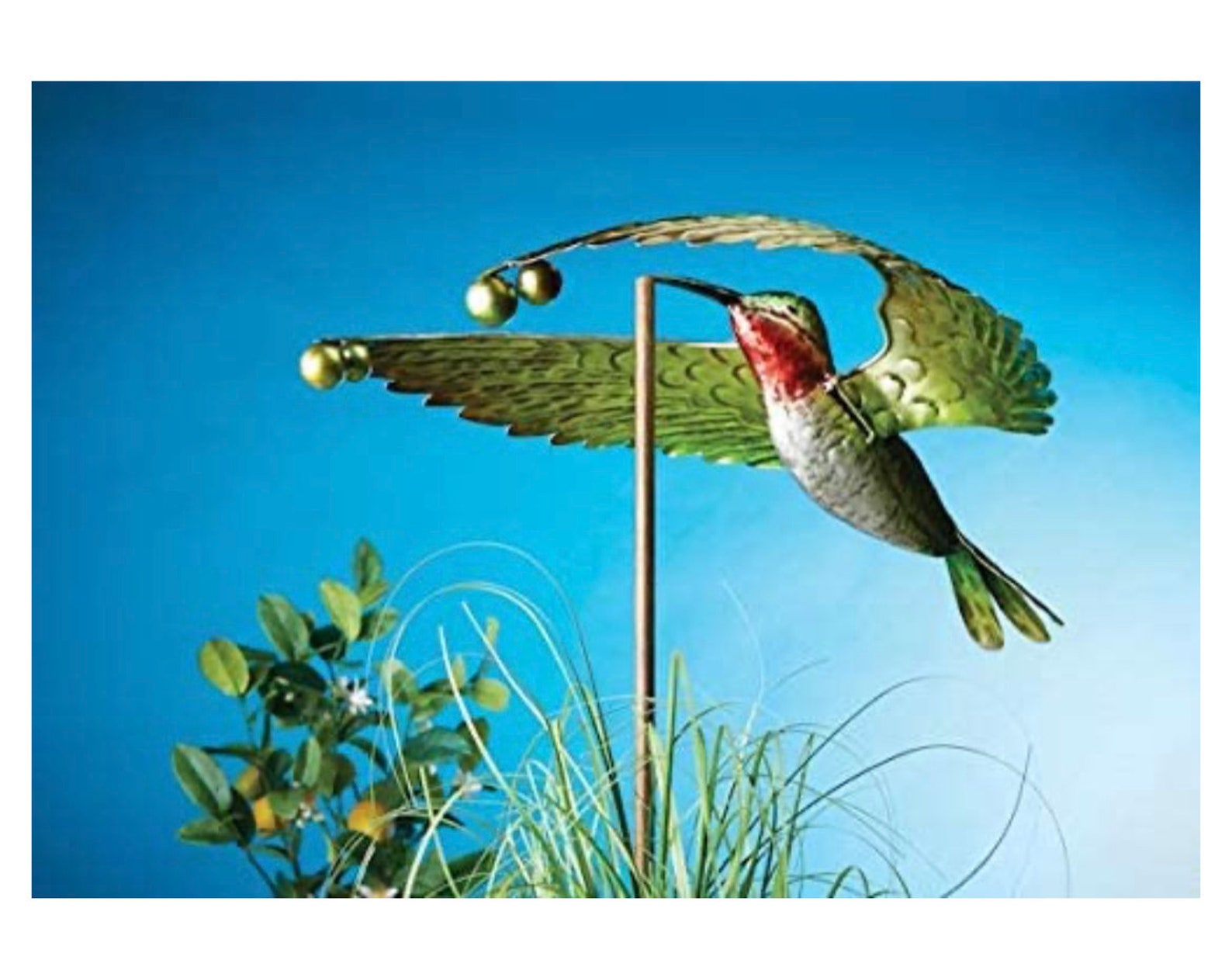 Hand crafted metal hummingbird garden art Balancing Spinner Etsy