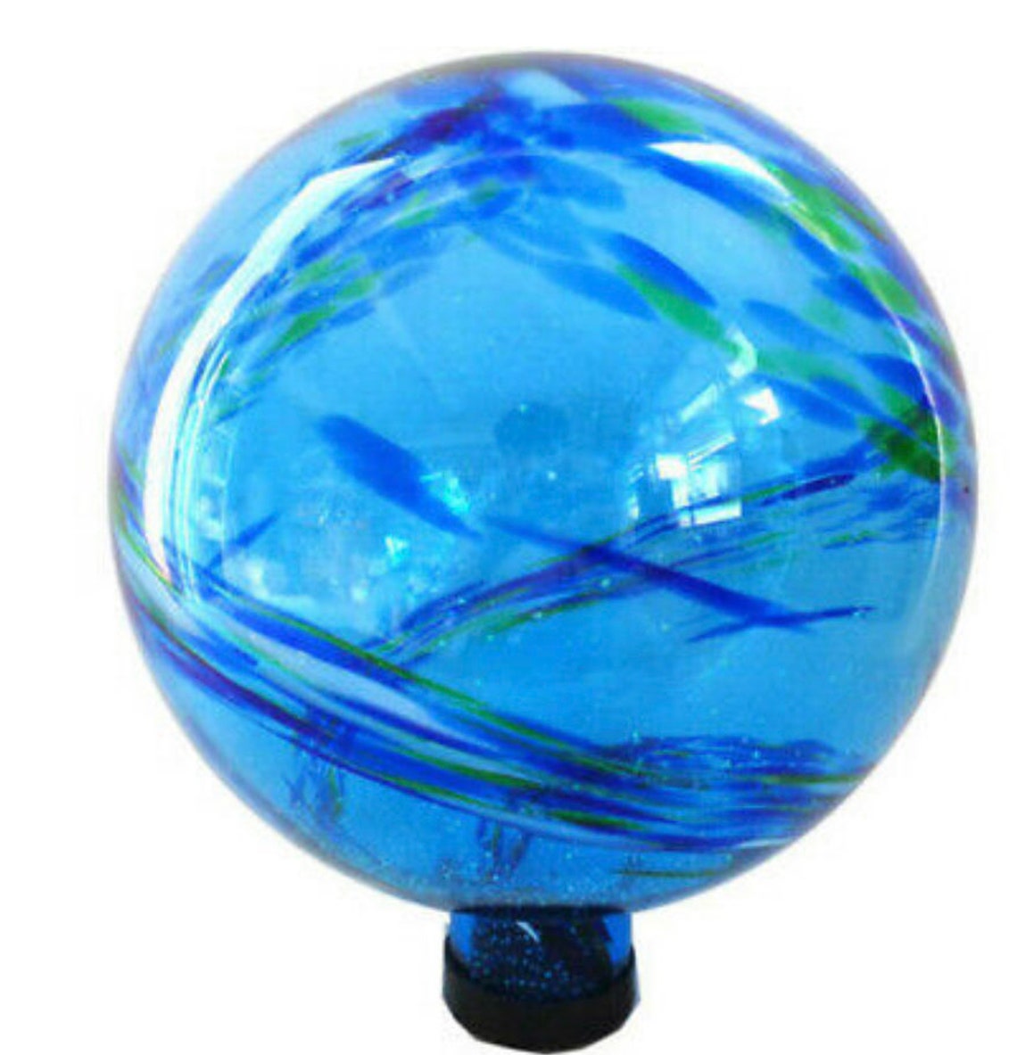 Swirling Blue Garden Glass Gazing Ball Etsy