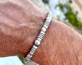 UNISEX bracelet, leather and silver bracelet, bracelet, SEP R MODEL, friends gift, wrap bracelet, original by obbvius, handmade jewelry
