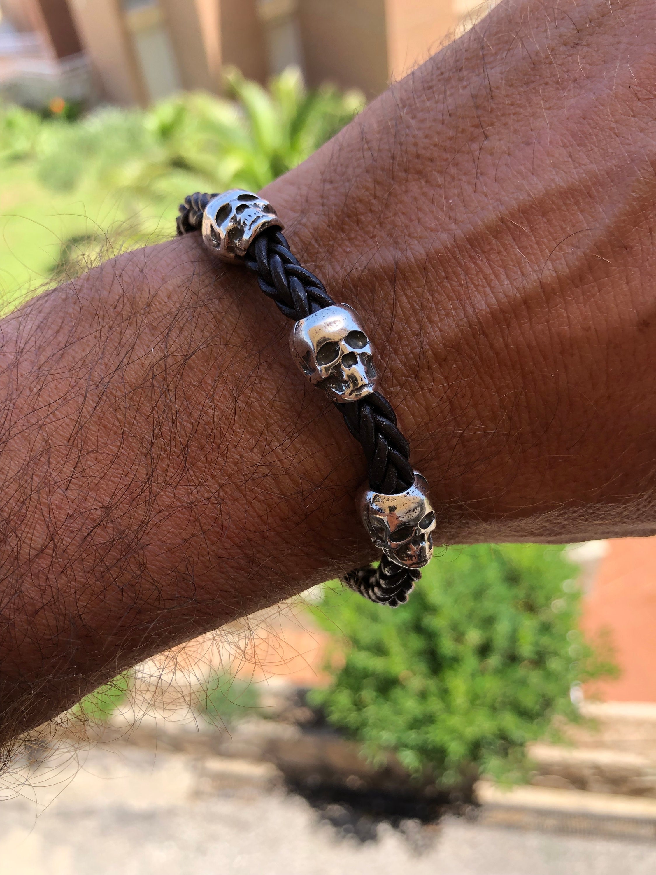 Sterling Silver Skull Army Premium Paracord Bracelet – Urcsilver