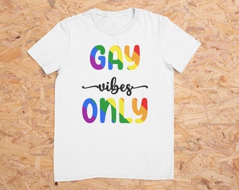 Gay Vibes Only LGBT Rainbow Unisex Softstyle T-Shirt