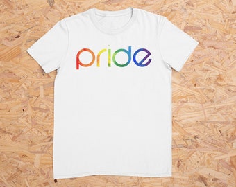 Gay Pride Rainbow Flag Lettering Unisex Softstyle T-Shirt