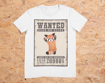 Escaped Amblin' Red Panda Wanted Poster T-Shirt