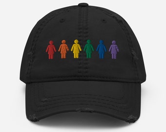 Female LGBT Pride Embroidered Distressed Dad Hat