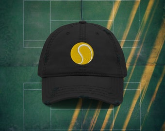 Tennis Ball Distressed Baseball Hat