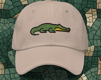 Sombrero de papá de béisbol de cocodrilo bordado - Gorra de diseño de cocodrilo simple y atrevido, sombrero de béisbol de conservación de vida silvestre, perfecto para los fanáticos de los reptiles