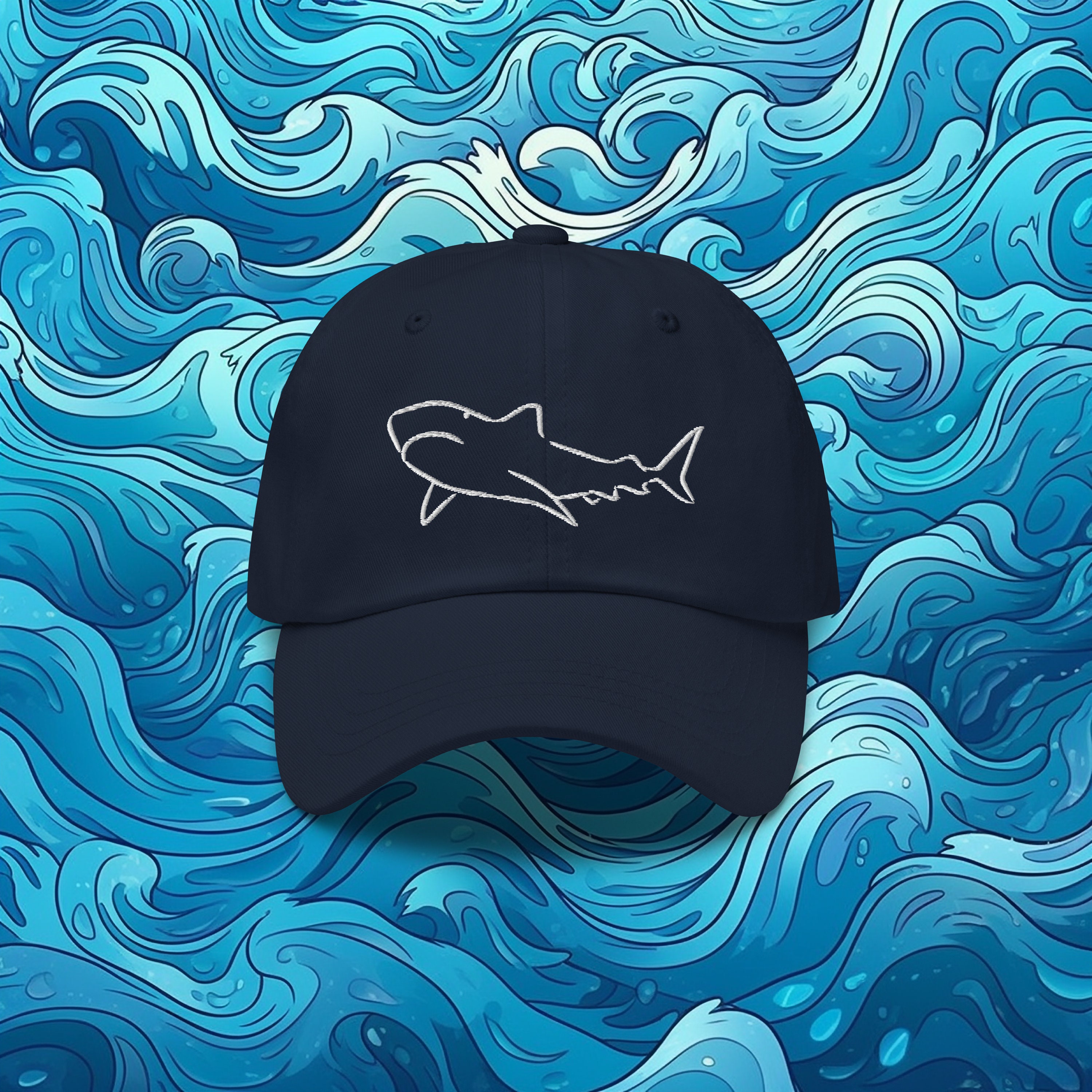 Shark Embroidered Basebell Dad Hat - Ocean Conservation Cap for Shark ...