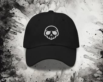 Modern White Embroidered Skull Baseball Hat - Choose Your Color, Edgy Gothic Accessory, Unisex Spooky Fashion Cap