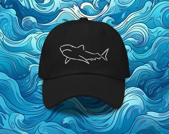 Shark Embroidered Basebell Dad Hat - Ocean Conservation Cap for Shark Lovers