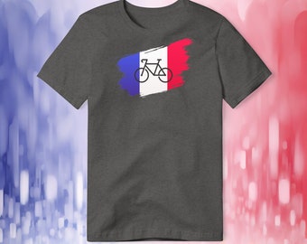 French Flag Cycling with Paint Splash  T-Shirt
