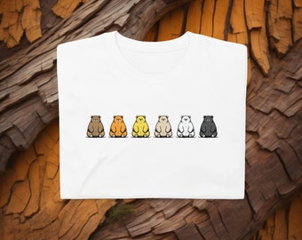 Bear Pride Flag Color Bears T-Shirt - LGBTQ+ Community Tee - Perfect for Pride Month & Everyday Wear - Gay Bear Community Support Shirt