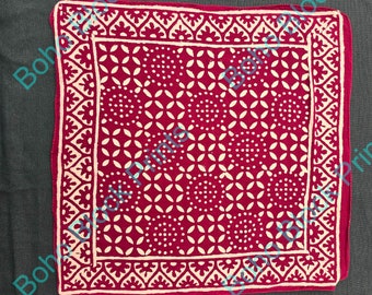 100% Cotton Red Bandanas, Bohemian Style Cotton Neck Scarf, Boho Soft Cotton Bandana, Cotton Neckerchief, Cotton Square Scarf handkerchief