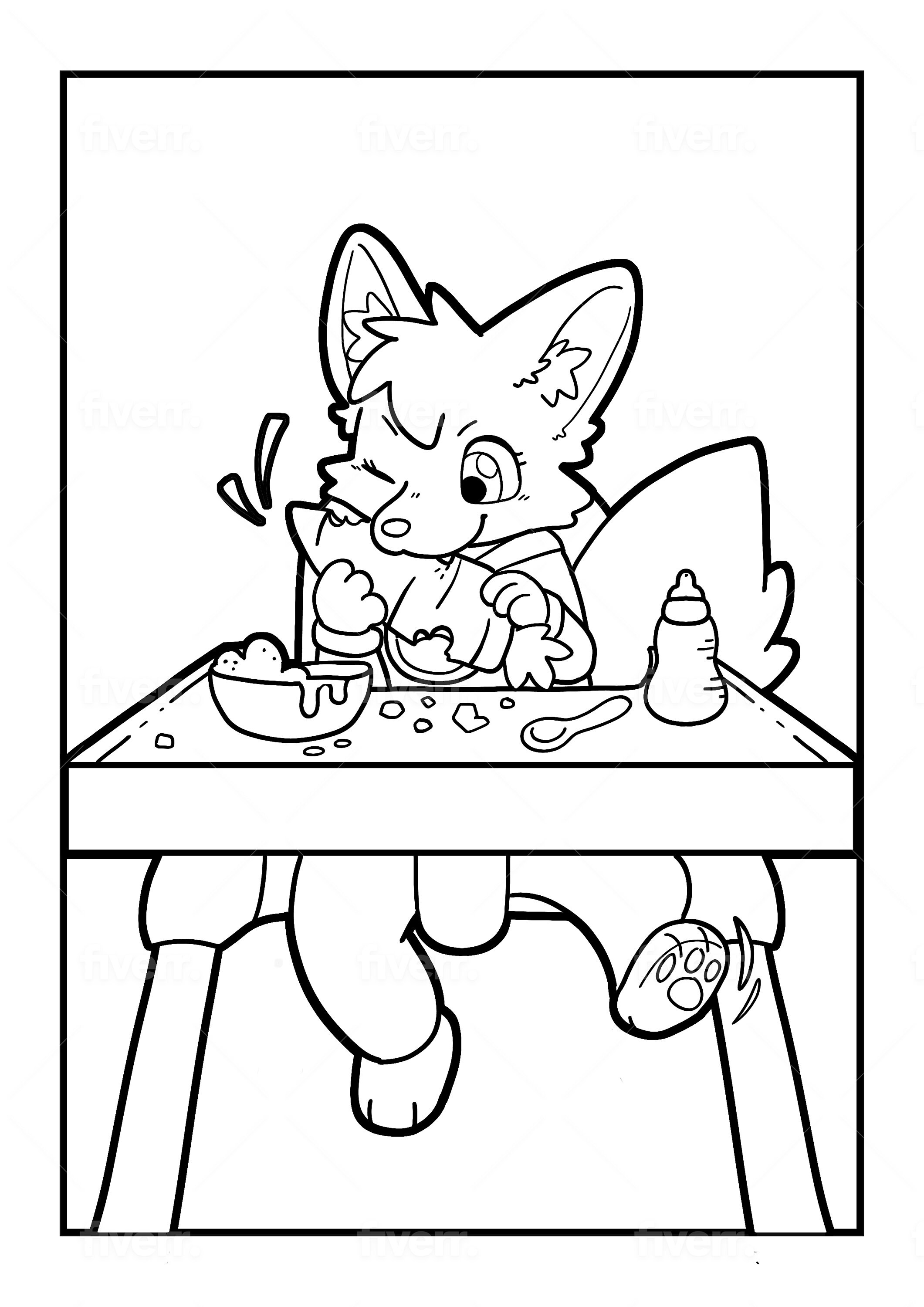BabyFur Littles Coloring Pages 1 5 Of 13 Etsy