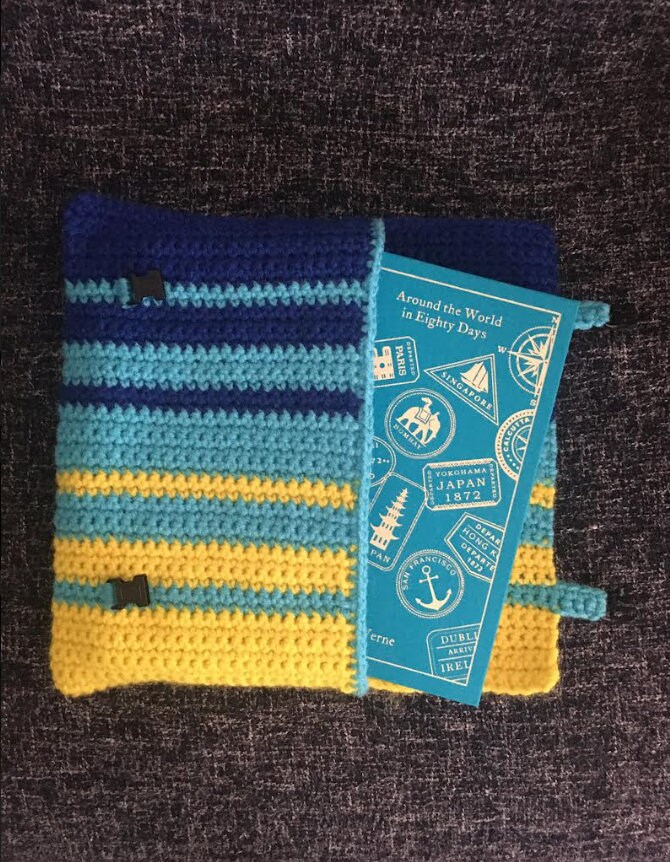 Crocheted Book Sleeve Book Cover Etsy