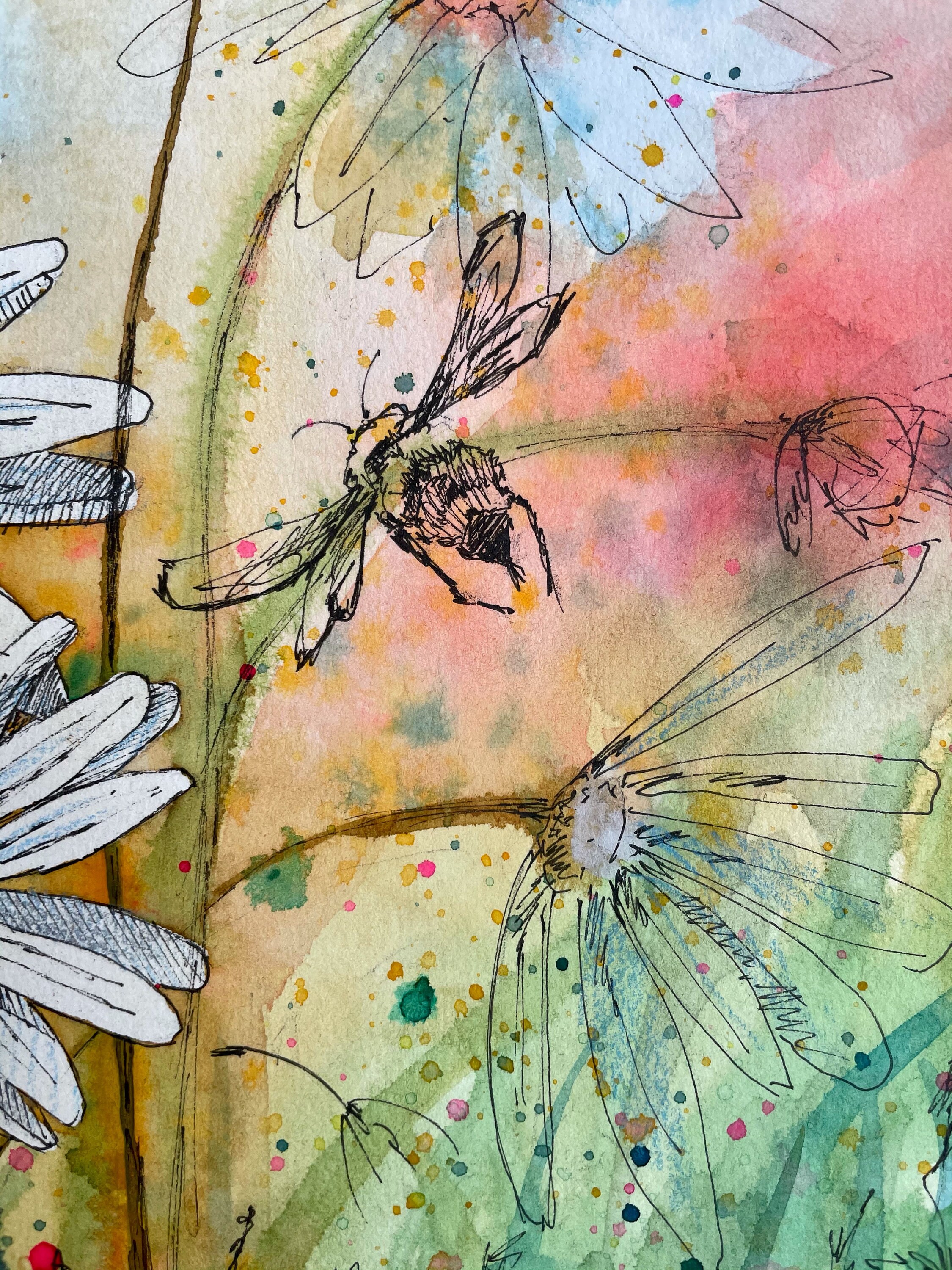 Original Aquarell Marienkäfer Malerei Flora und | Etsy