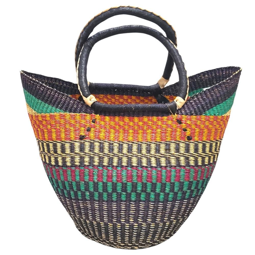Market Basket Large U shaped Bolga shopper basket Tote basket Farmers basket Decorative baskets Assorted basket s ON SALE!