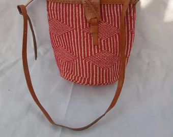 Sisal woven shoulder  bag sisal woven Tote bag African hand woven kiondo Maasai kiondo Gift crossbody bag for her