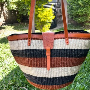 トートバッグ [Graymansion] Sisal Bag Medium from Kenya Grey Sisal Kenya Bag - Etsy