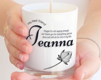 Best Friend Candle Gift, Personalized Gift for Best Friend, Thank You Message, Custom Message Candle