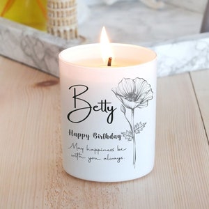 Personalized Happy Birthday Candle, Custom Birthday Candle Gift,  Birthday Celebration Gift Scented Soy Candle