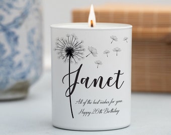 Custom Birthday Candle, Personalized Happy Birthday Gift Candle, Scented Name Soy Candle