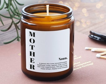 Definition of Mother, Mother's Day Gift Candle for Mom, Personalized Unique Gift For Mother, Mom Gift from Son, Vegan Soy Candle