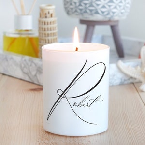 Name on Personalized Candle, Custom Designed Name Gift, Customized Scented Soy Candle image 1