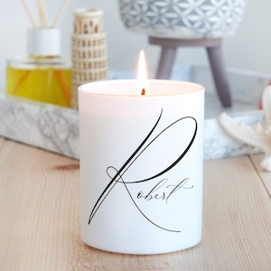 Name on Personalized Candle, Custom Designed Name Gift, Customized Scented Soy Candle