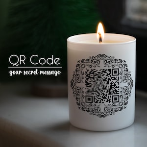 Your Secret Message in Qr Code, Custom Candle Gift for Her or Him, Message on The Candle, Anniversary Candle Gift with Hidden Message