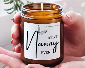 Nanny Mother’s Day Gift Candle, Personalized Unique Gift for Nanny, Best Nanny Ever Candle