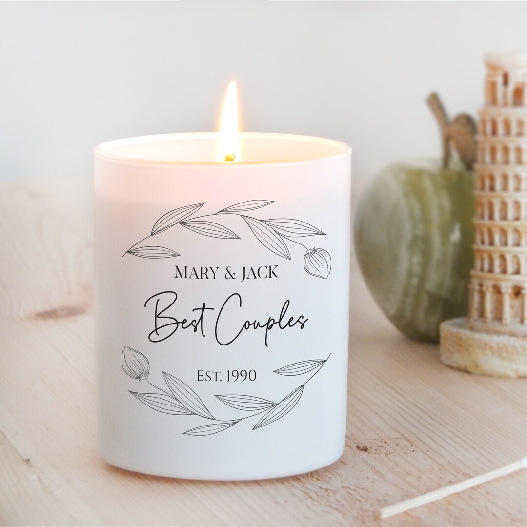 Unique Anniversary Gift Personalized Candle for Couples, Custom Best ...