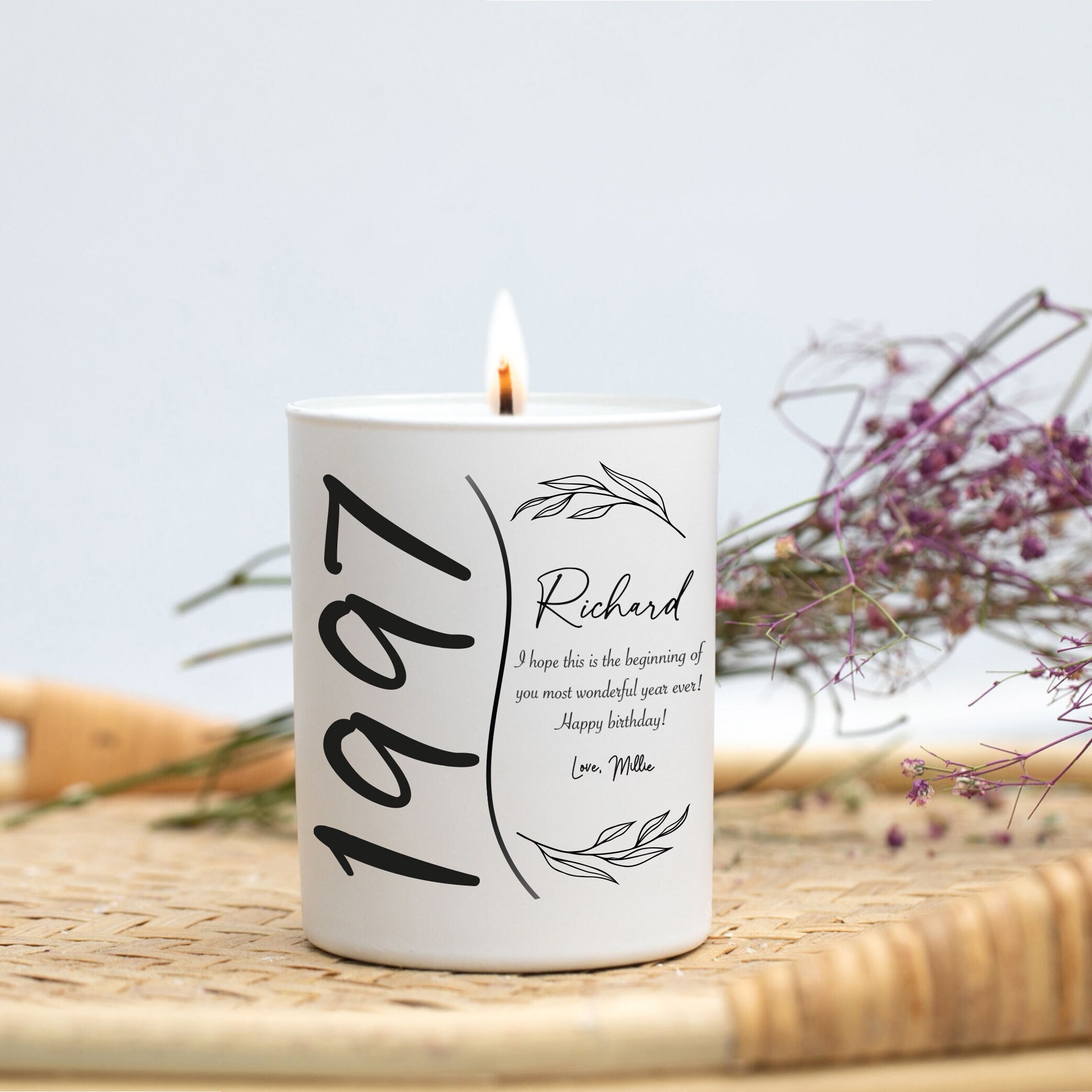 Personalized 24th Birthday Candle,  Happy Birthday Gift Scented Candle, Custom Birthday Celebration Candle Gift