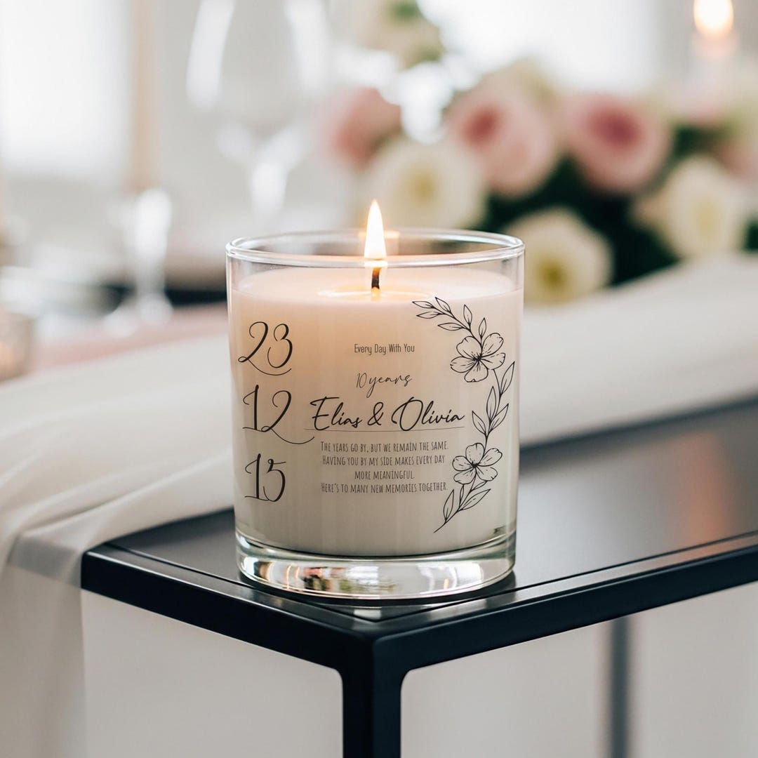 Personalized Date Wedding Anniversary Soy Wax Candle Gift - Etsy
