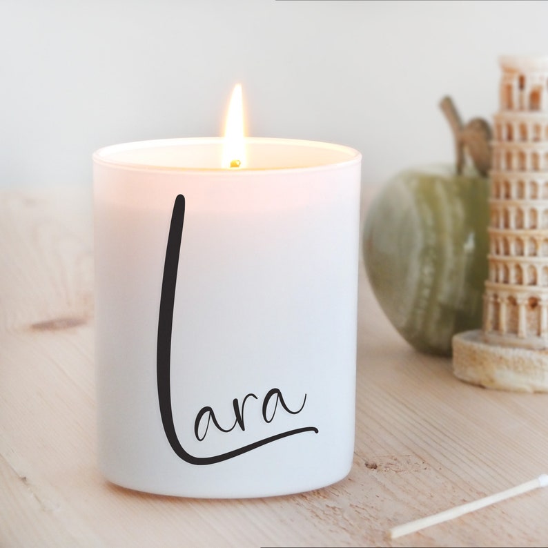 Name on Personalized Candle, Custom Designed Name Gift, Customized Scented Soy Candle image 2