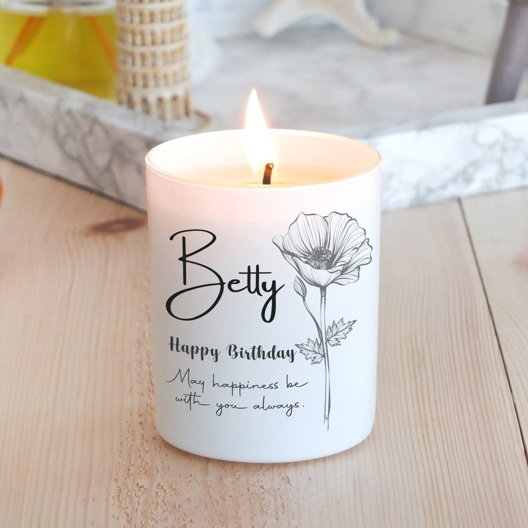 Personalized Happy Birthday Candle Custom Birthday Candle Etsy Canada
