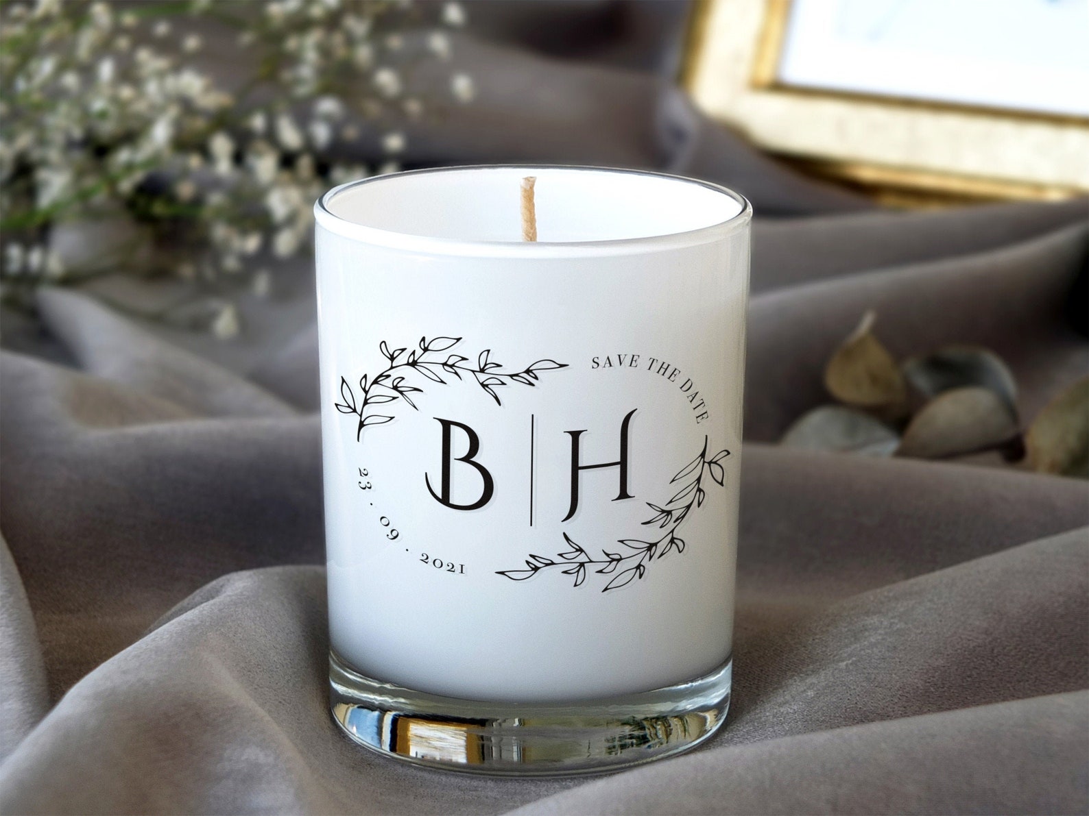 Save The Date Candle Gift Custom Wedding Favor Engagement Etsy