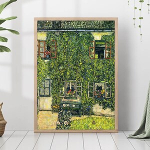 Gustav Klimt Forester's house in Weissenbach II Giclee Botanical Reproduction Painting Canvas Poster Frame Famous Oil Painting Art Nouveau