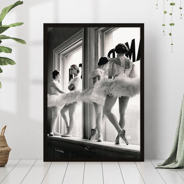 Ballerinas American Ballet Print Black & White Vintage Retro Photography Wall Art Canvas Framed Poster Printed Wall Art Timeless Home Decor