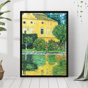 Gustav Klimt Castle Kammer on lake Attersee IV Canvas Print Frame Digital Classic Oil Famous Painting Trendy Wall Art Room Decor