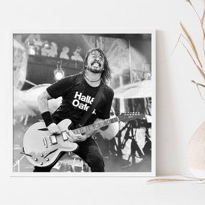 Dave Grohl Foo Fighters Music Band Poster Nirvana Print Retro Black & White Vintage Celebrity Rock Grunge Photography Canvas Framed Wall Art