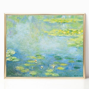 Claude Monet Water Lilies Canvas Print Poster Frame Digital Famous Painting Wall Art Prints Living Room Decor Reproduction New Home Gift