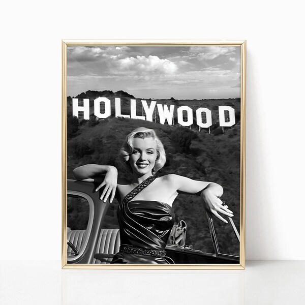 Marilyn Monroe Famous Movie Actress Print Black and White Retro Vintage Luxury Fashion Photography Canvas Framed Printed Trendy Wall Art