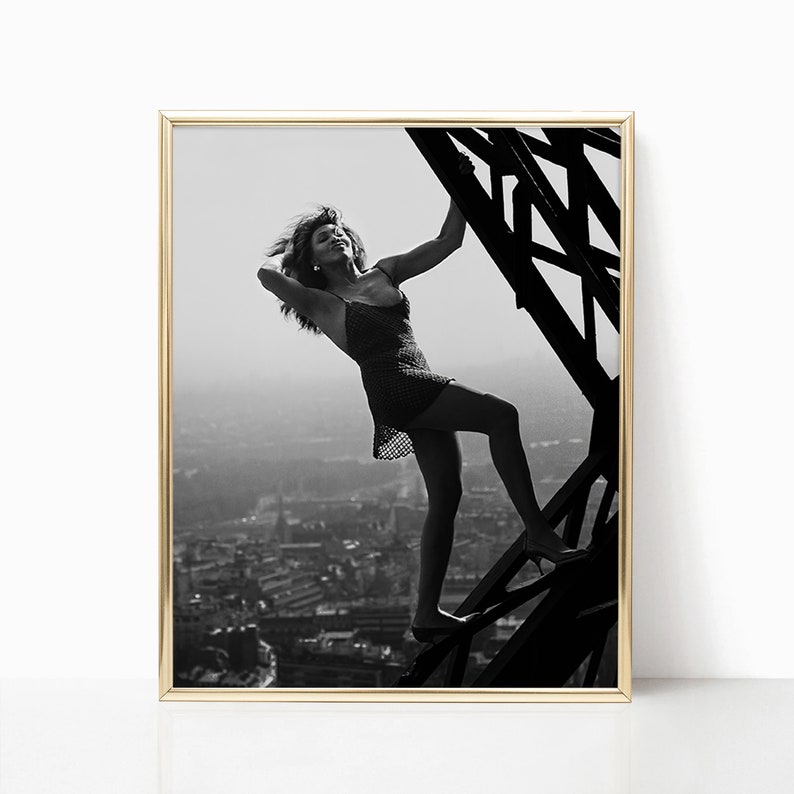 Tina Turner Eiffel Tower Print Singer Music Poster Black & Etsy