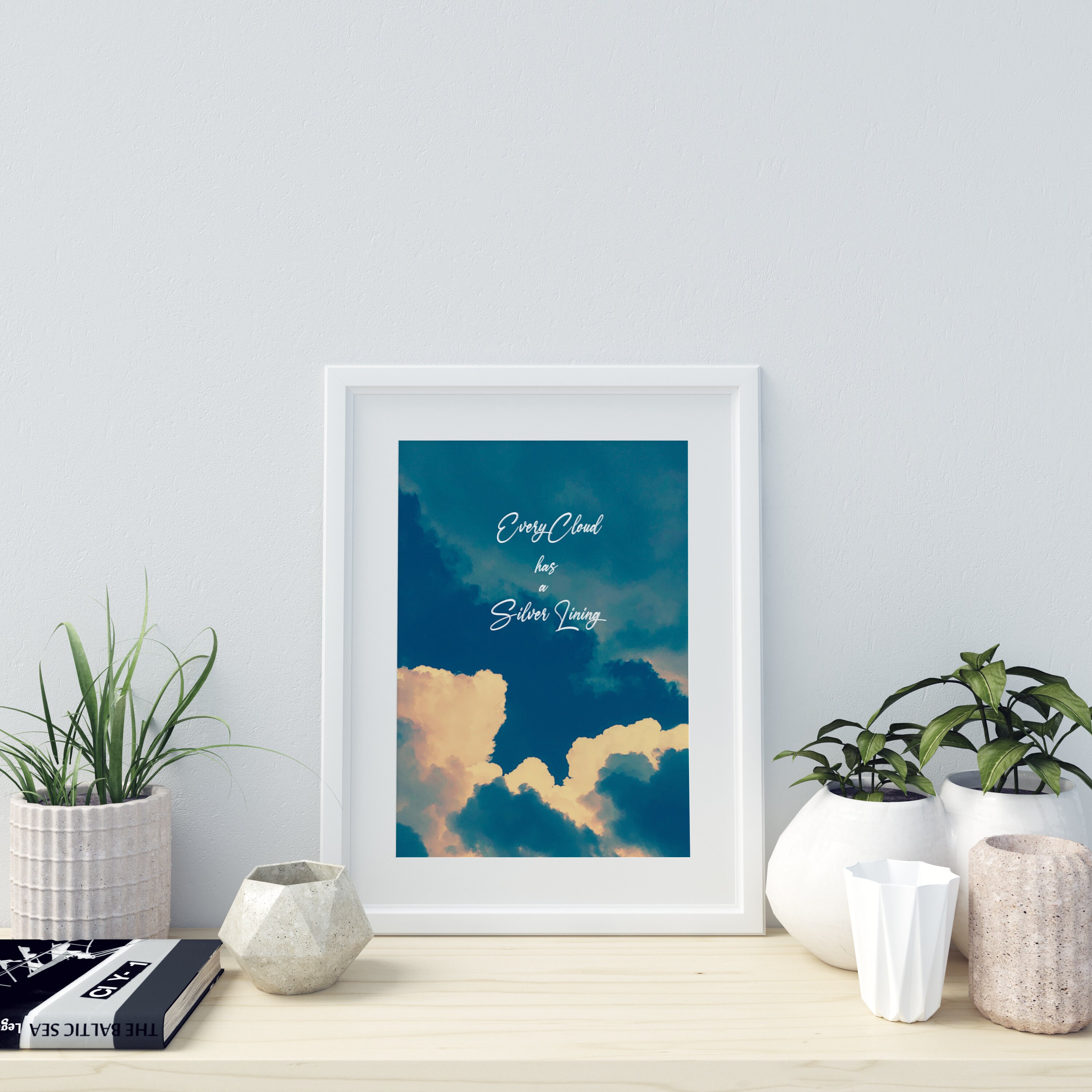 Printable Cloud Wall Art, Printable Art, Blue Cloud Print, New Home ...