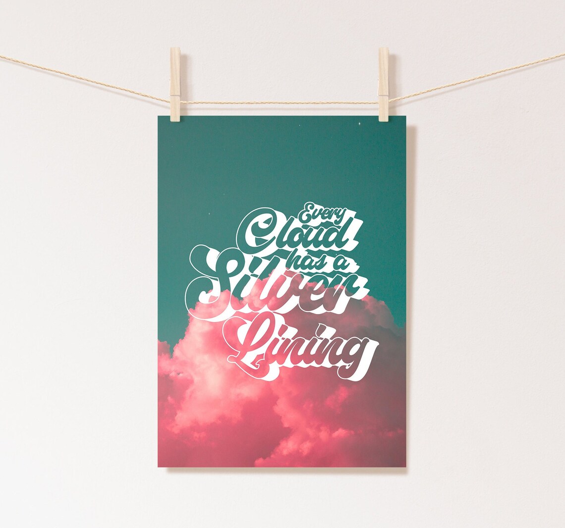 Printable Cloud Wall Art, Printable Art, Pink Cloud Print, New Home ...