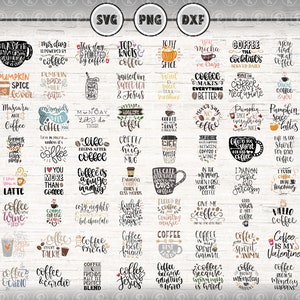 80 Bundle SVG, Coffee, Tea, Drink, Cup, Mug, Mocha, Aroma, Latte, Svg Dxf Png, Files For Cricut, Files For Silhouette, Digital Download