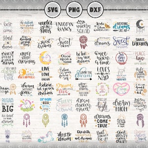 80 Bundle SVG, Dream, Kids, Positivity, Sleep, Sweet Dreams, Baby, Svg Dxf Png, Files For Cricut, Files For Silhouette, Digital Download