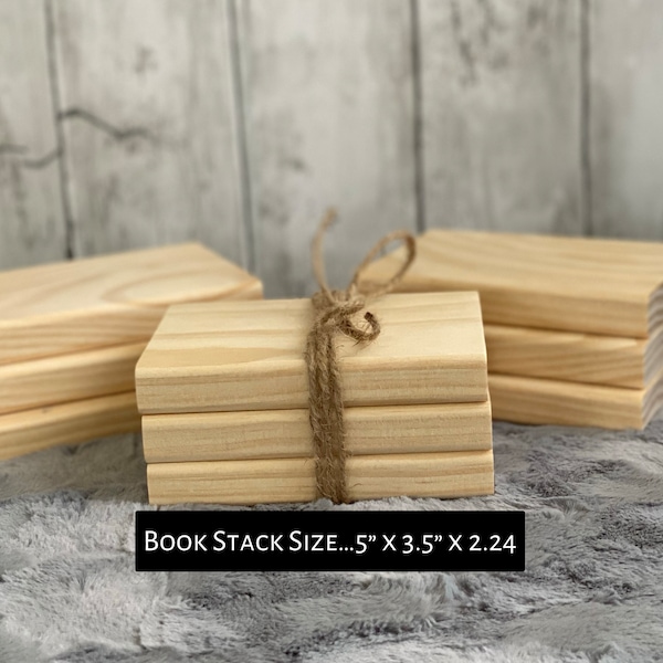 Wooden Stack of Books Etsy
