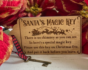 Magical Santa Key, Christmas. Christmas Eve Key, Presents, No chimney, Santa, Reindeer, Santa Key, Magic, Holiday,Christmas Spirit