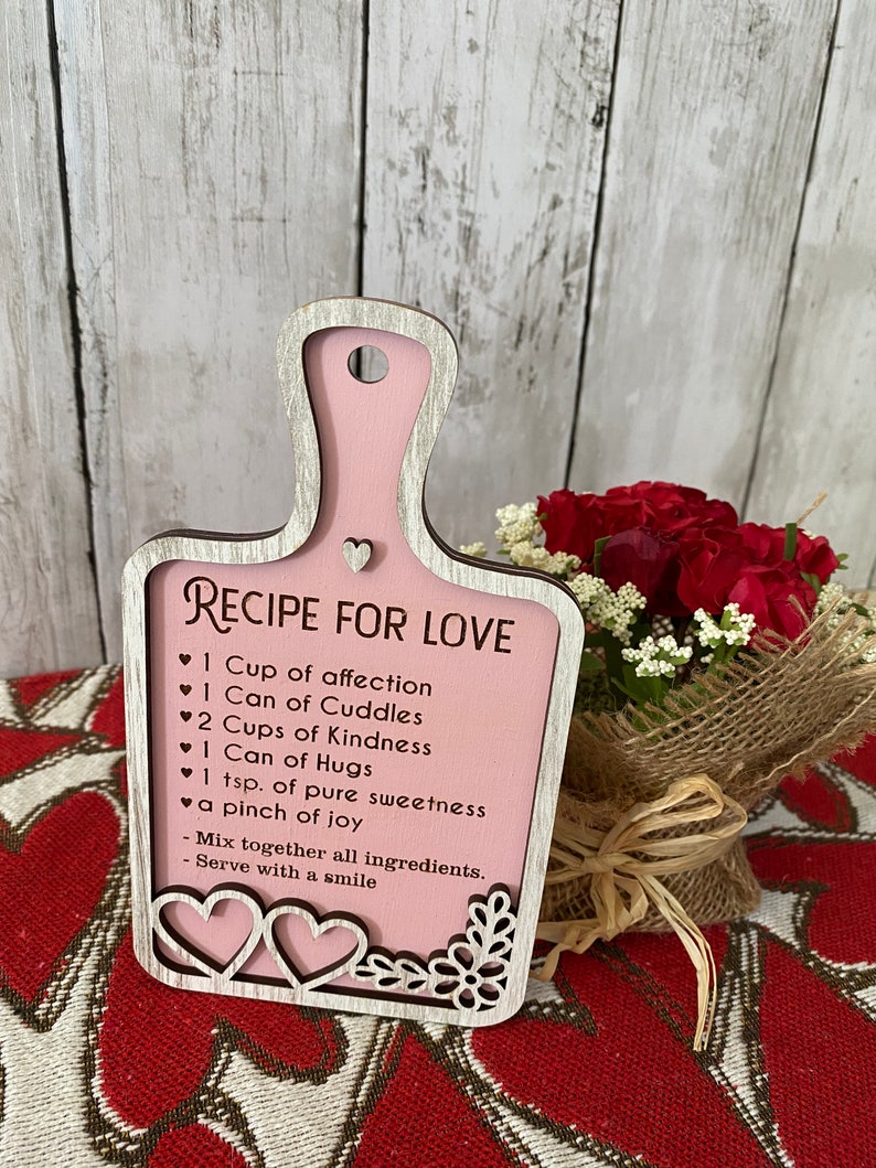Recipe for Love Love Recipe Valentine Decor Mini Cutting Etsy